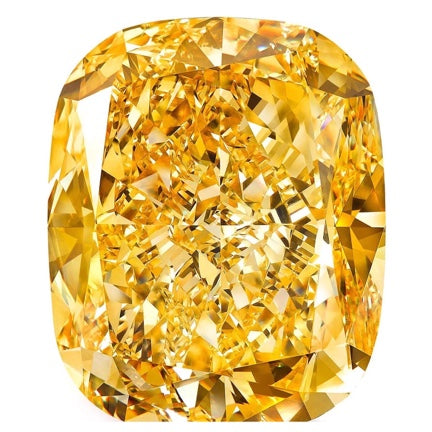 Fancy yellow cushion cut diamond