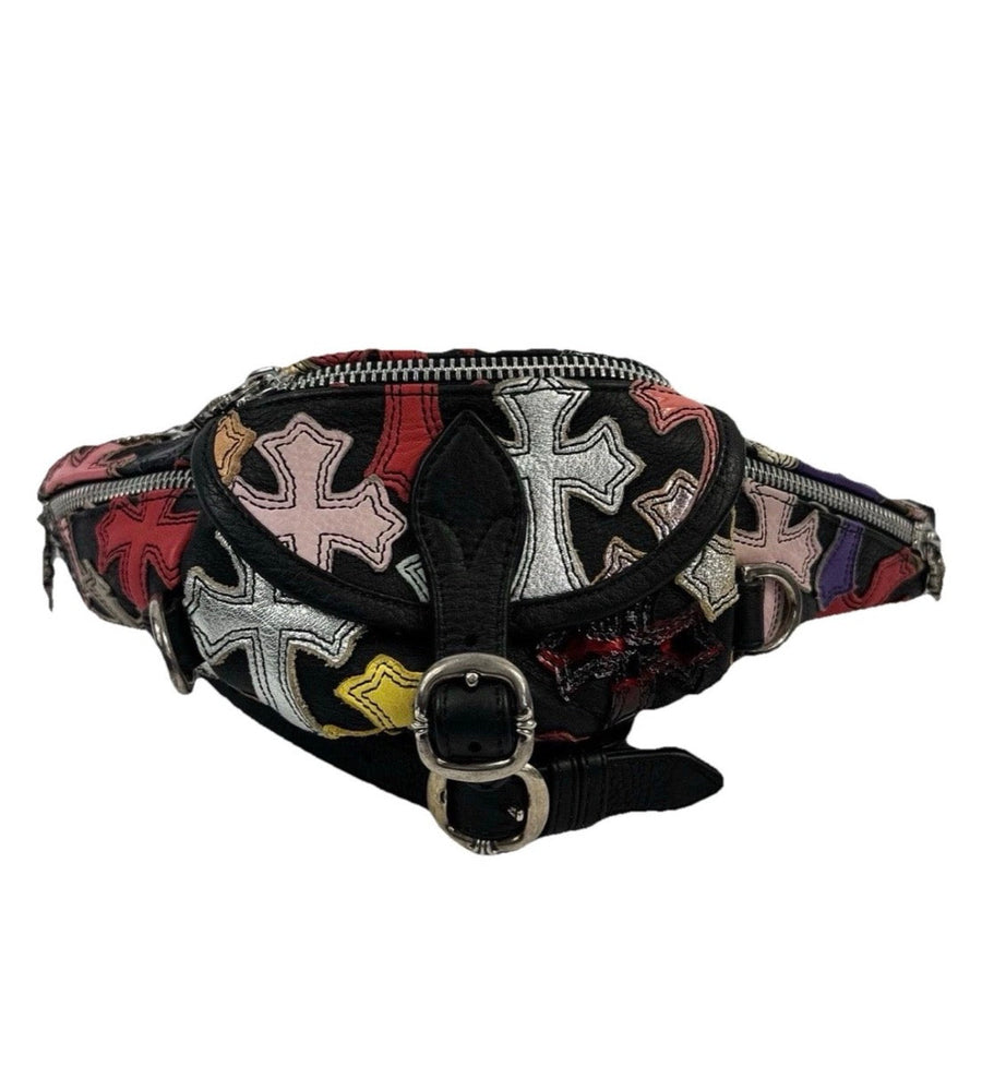 Chrome Hearts multicolour cross patch waist bag