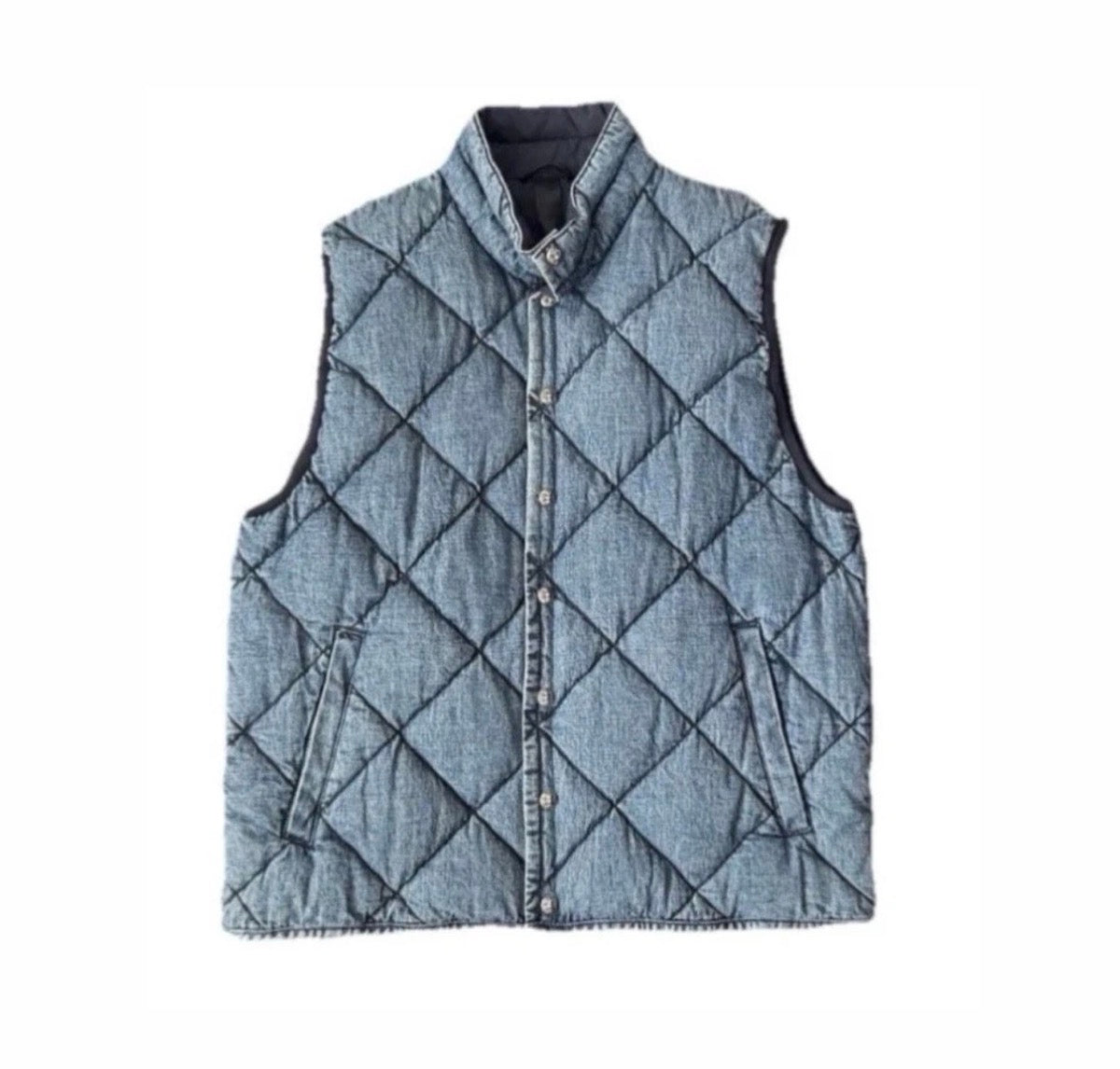 Chrome Hearts denim quilted vest