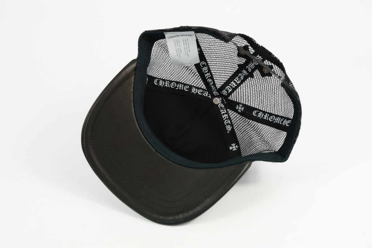 Chrome Hearts Cross Flooded Leather Trucker Cap