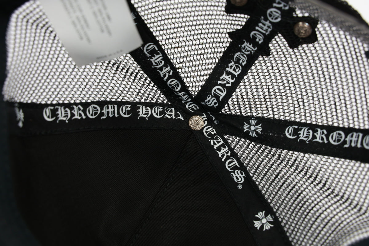 Chrome Hearts Cross Flooded Leather Trucker Cap