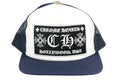 Chrome Hearts CH Holluwood Logo Embroidered Navy Logo Trucker Cap، الصورة 1