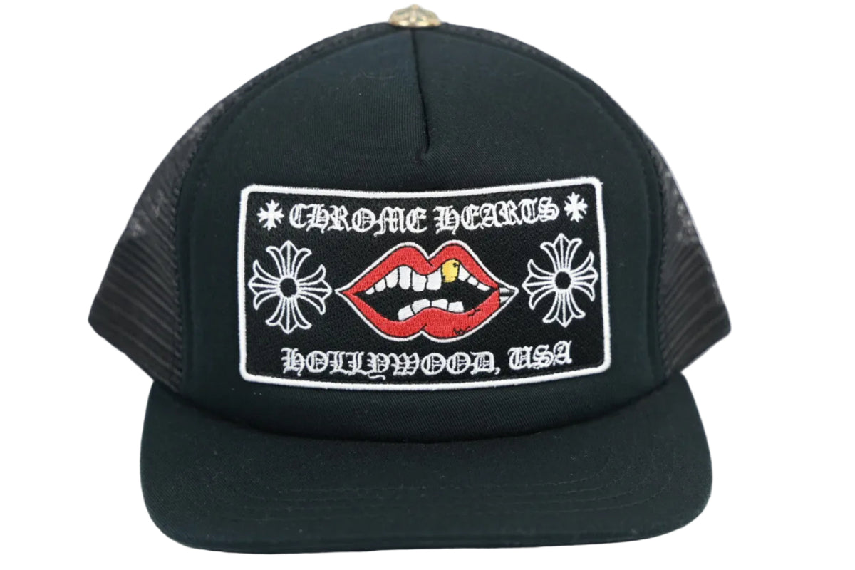 Chrome Hearts Matty Boy Lips Hollywood Logo Trucker Cap