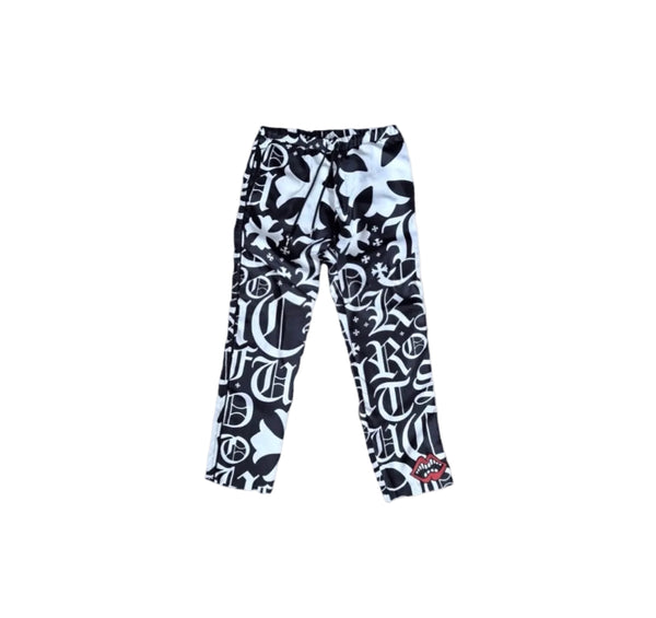 Chrome Hearts Logo Print Silk Pants