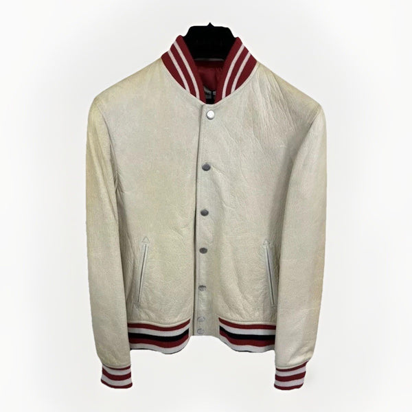 Gucci Deer Oil Distressed Leather Bomber Jacket, photo 2