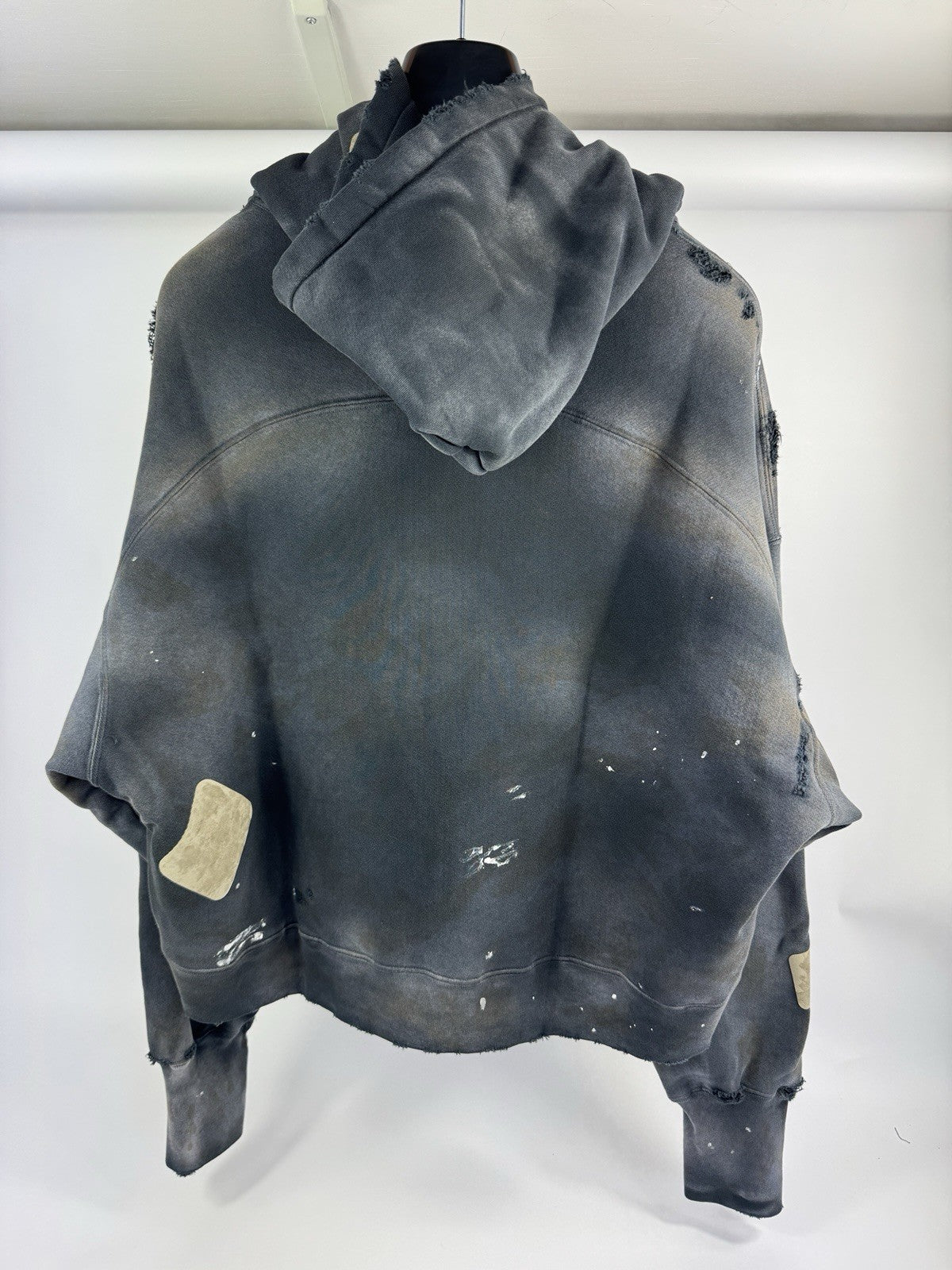 The Sekrit Saint Chopper Girl Paint-Splattered Distressed Hoodie, photo 4