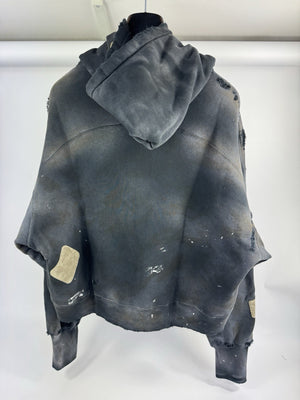 The Sekrit Saint Chopper Girl Paint-Splattered Distressed Hoodie، الصورة 4