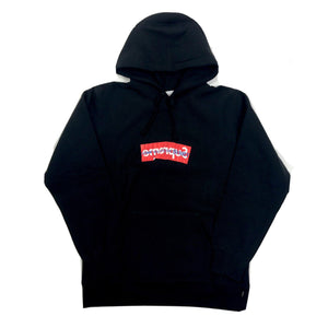 Supreme x Comme Des Garcons CDG Box Logo Print Black Hoodie, photo 2