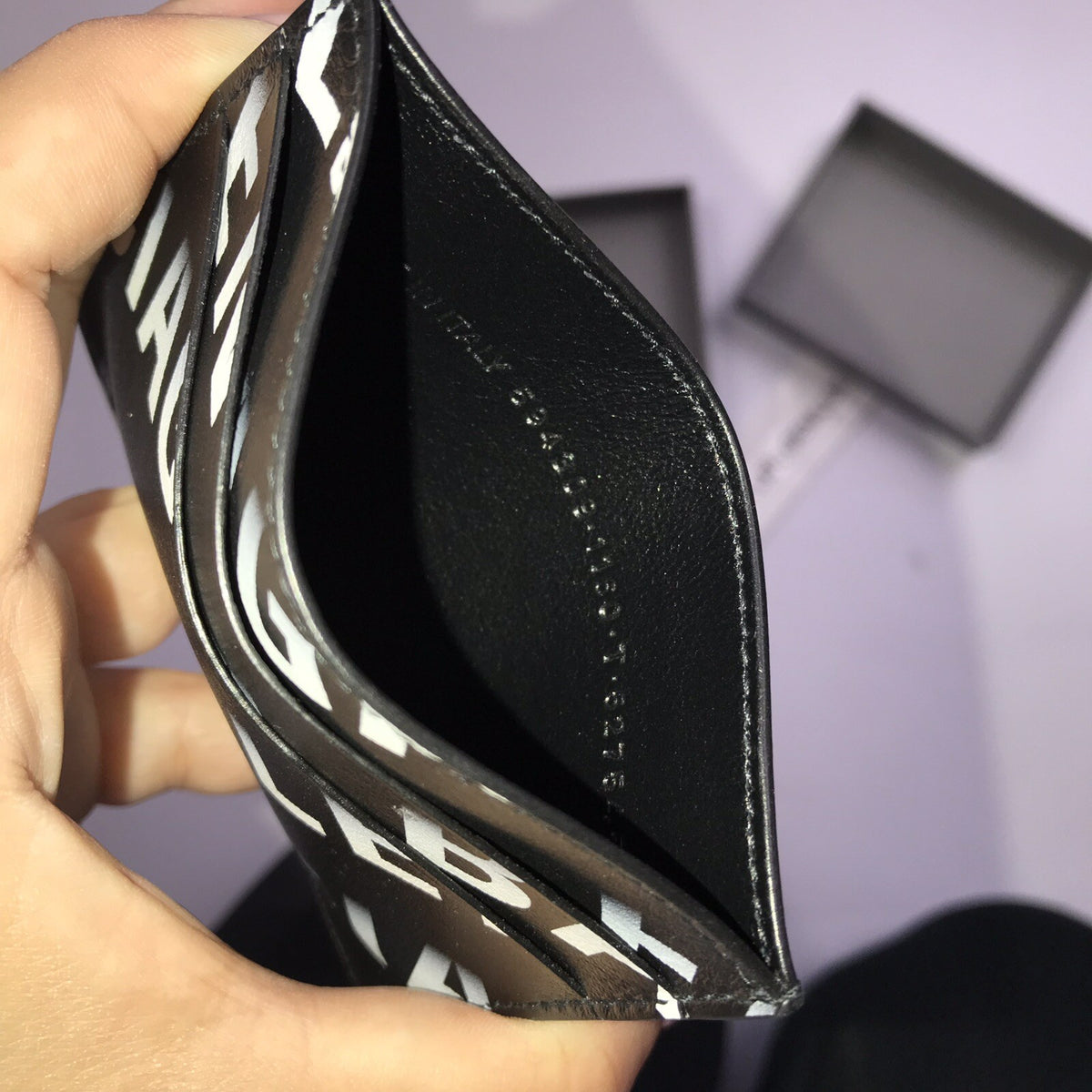 Balenciaga Black Gradient Logo Card Holder, photo 6