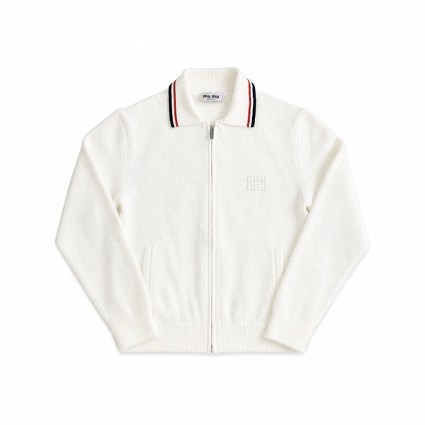 Miu Miu Cotton Knit Zipped Cardigan SS24, photo 1