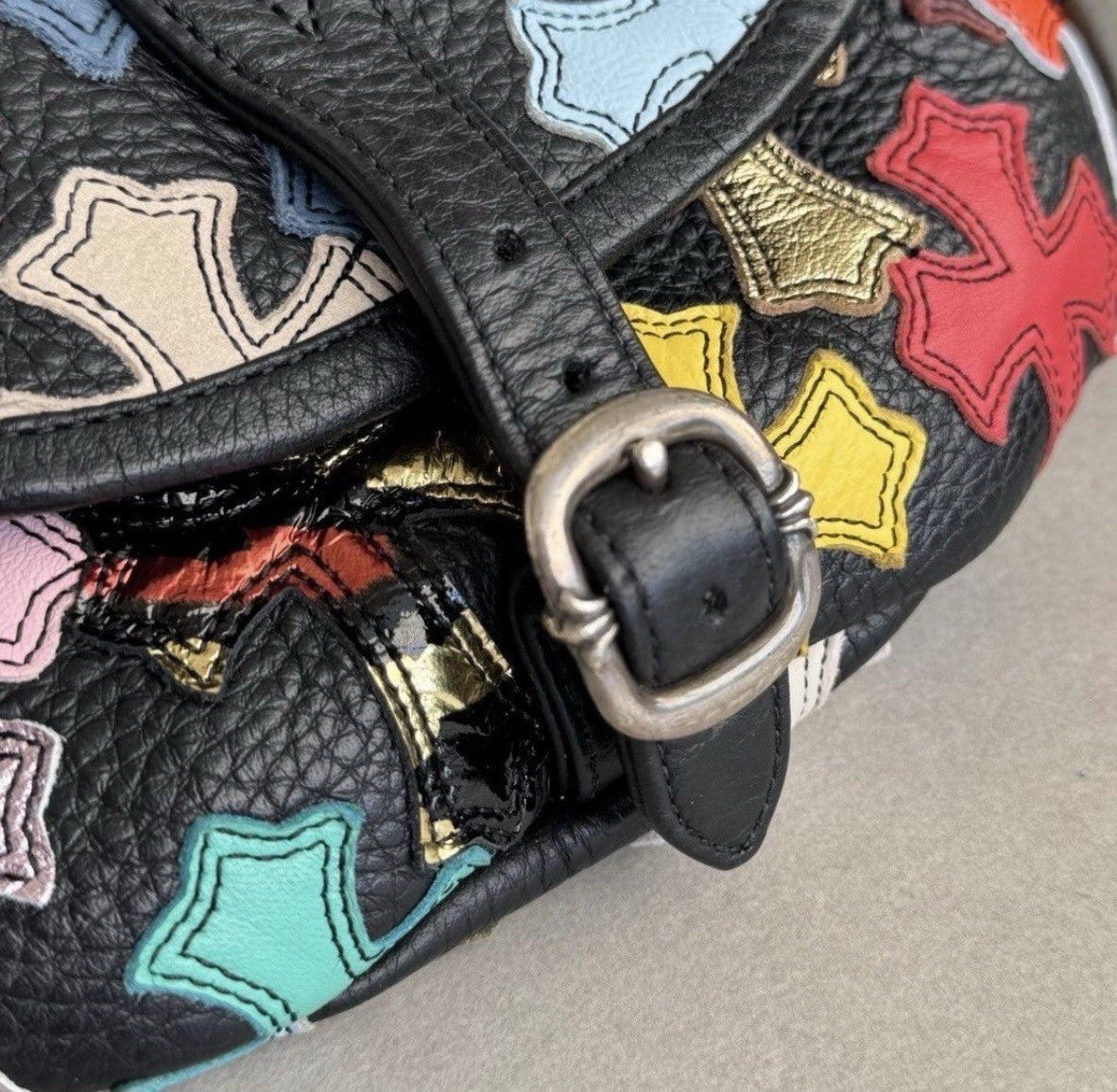 Chrome Hearts Multicolour Cross Patch Snat Medium Waist Bag, photo 8