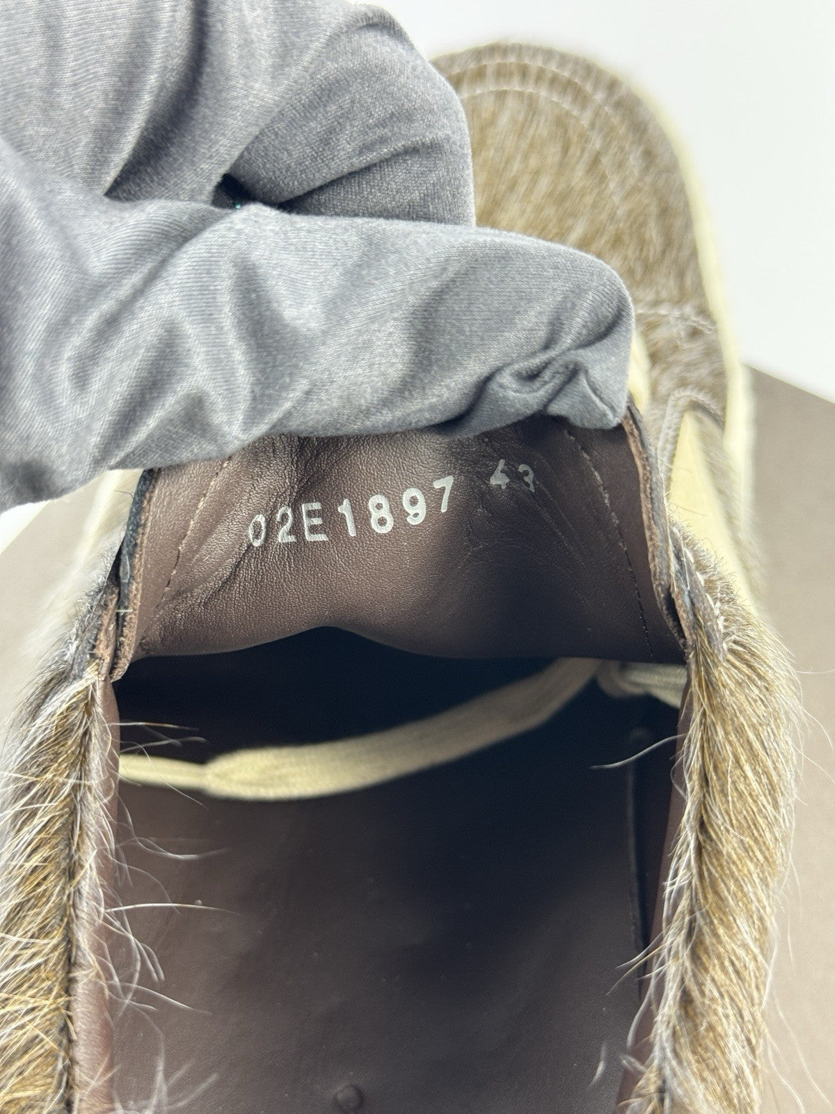 Rick Owens Vintage Suede Trimmed Calf Hair Trainers, photo 11