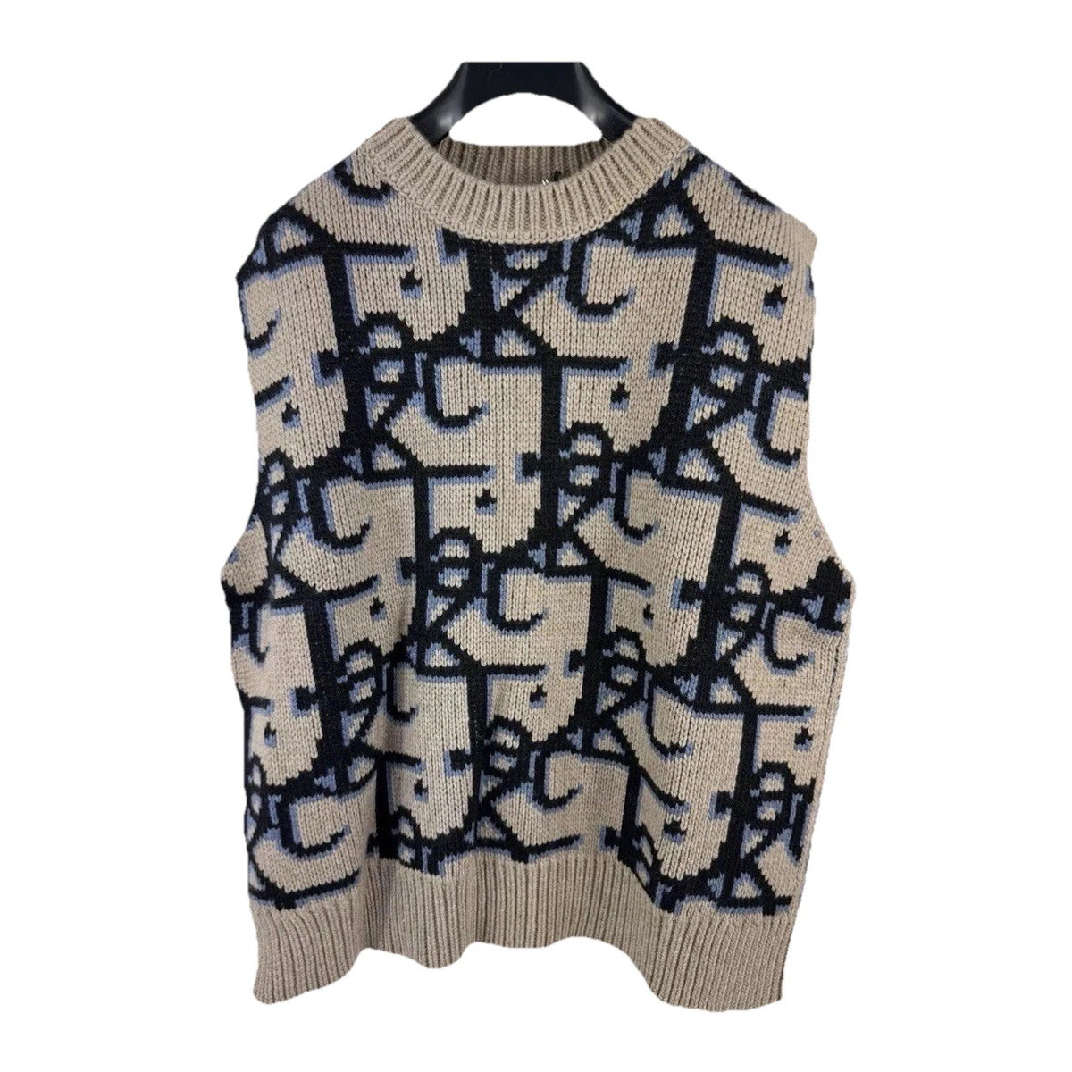 Dior Cactus Jack Travis Scott Cashmere Brown Navy Black Knitted Vest, photo 1