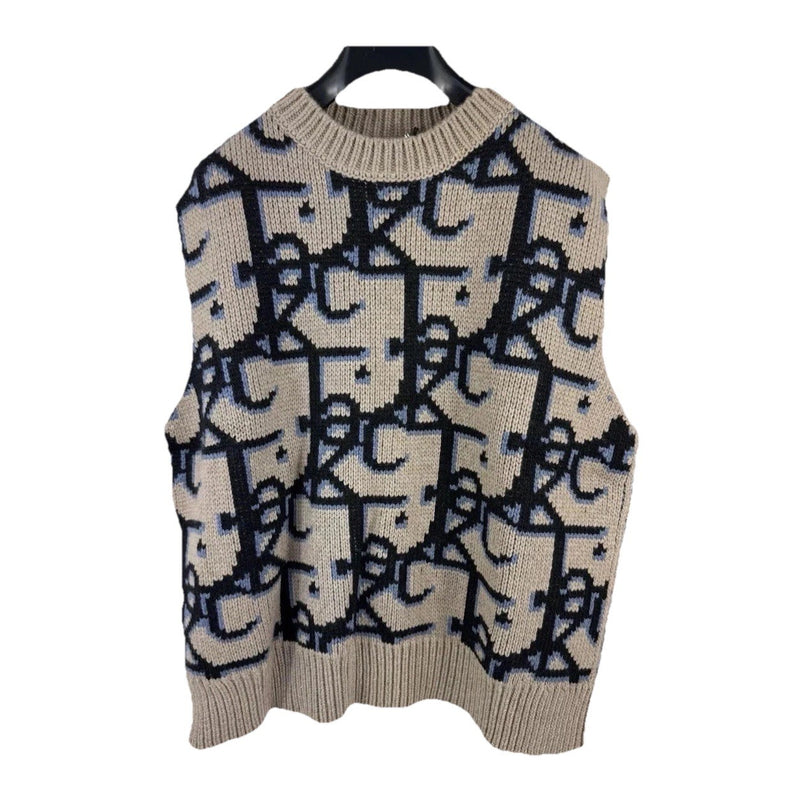 Dior Cactus Jack Travis Scott Cashmere Brown Navy Black Knitted Vest, photo 1