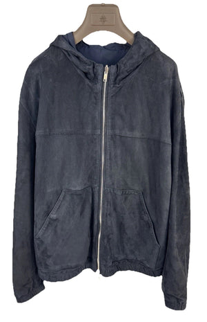 Eleventy Suede Reversible Hooded Zip Up Jacket, photo 1