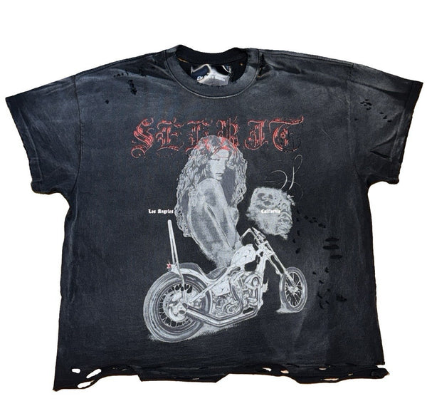 The Sekrit Saint Chopper Girl Distressed T-Shirt, photo 2