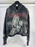 The Sekrit Saint Chopper Girl Paint-Splattered Distressed Hoodie، الصورة 3