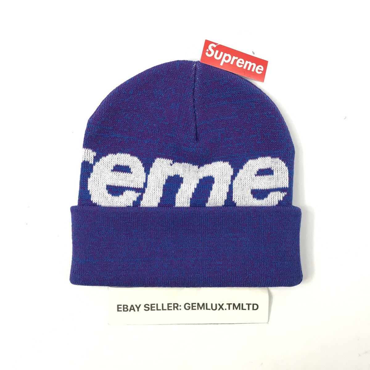 Supreme Big Logo Blue / Purple Beanie Hat, photo 3