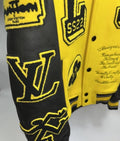 Louis Vuitton x Virgil Abloh Panter Leather Sleeves Varsity Jacket، الصورة 4
