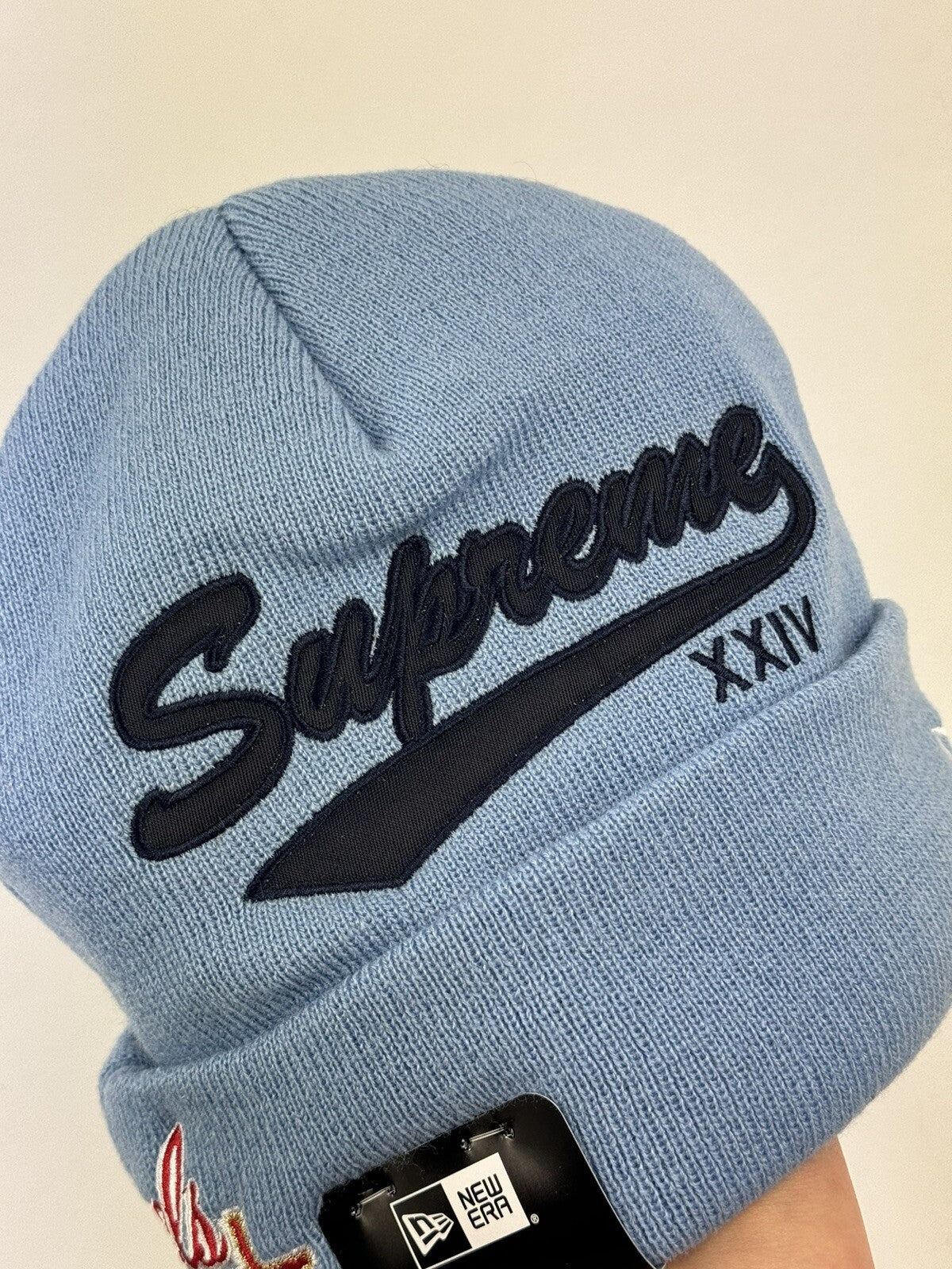 Supreme New Era x Supreme Logo Embroidered Beanie, photo 5