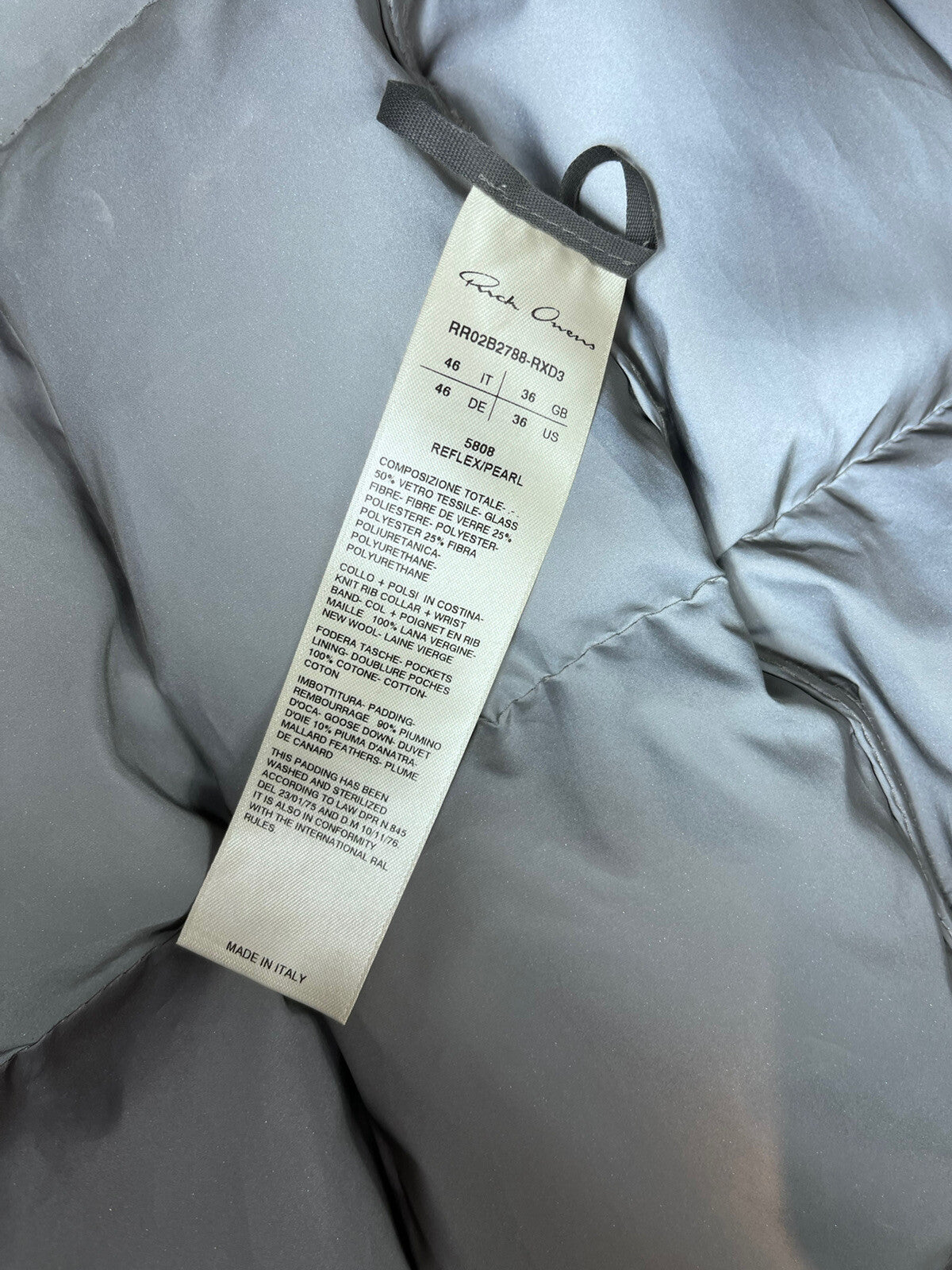 Rick Owens Reflex Oversized Quilted Reflective Jacket, photo 7