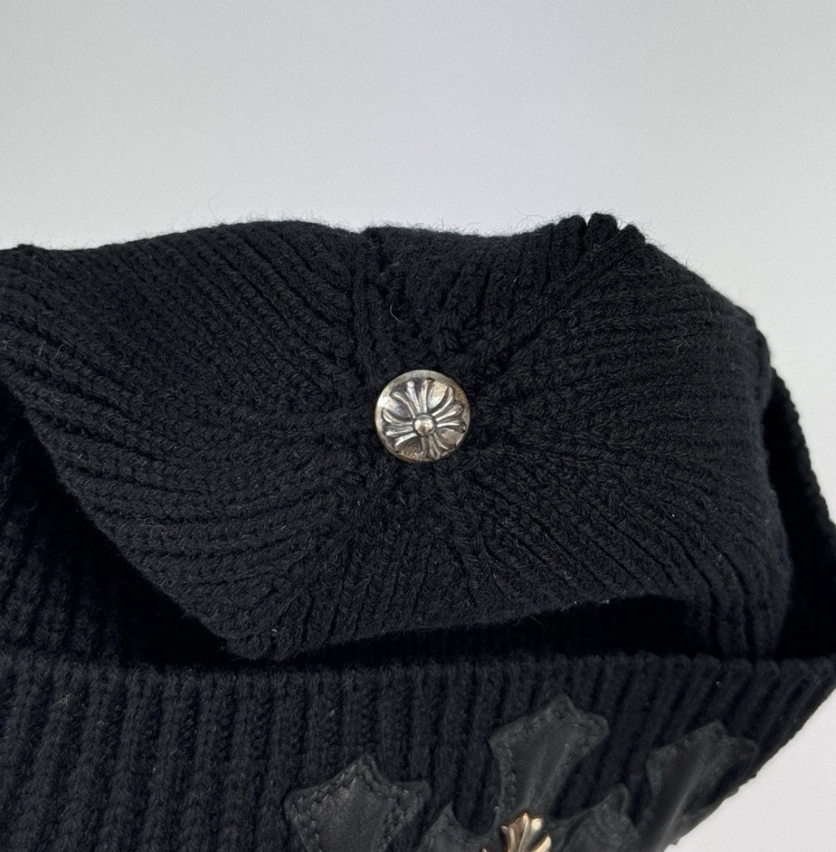 Chrome Hearts Leather Cross Patch With Cross Beanie, photo 3