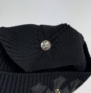 Chrome Hearts Leather Cross Patch With Cross Beanie، الصورة 3