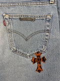 Chrome Hearts Leopard Cross Patch Denim Jeans، الصورة 4