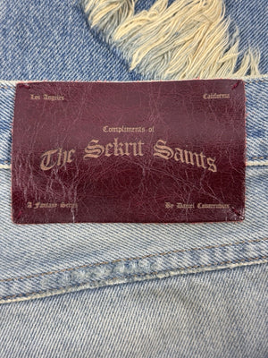 The Sekrit Saint Chopped Distressed Denim Shorts, photo 10