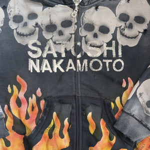 Satoshi Nakamoto Lots Boys Printed Distressed Zip-Up Hoodie، الصورة 3