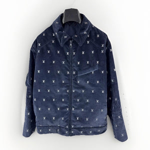 Louis Vuitton Velvet Logo Print Zip Up Jacket، الصورة 2