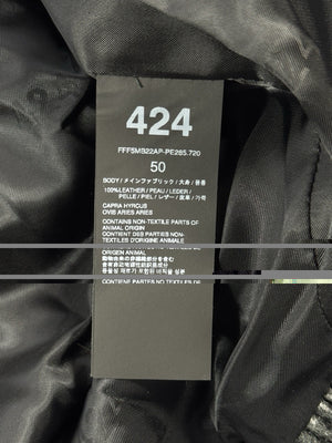 424 City Striped Goat Hair and Leather Bomber Jacket, photo 6