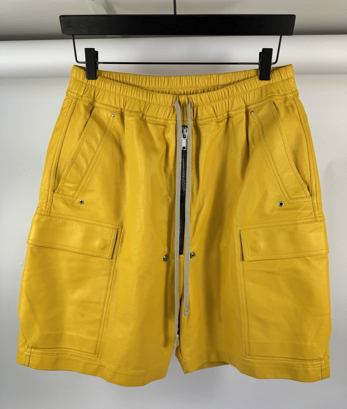 Rick Owens Boxy Leather Shorts, photo 3