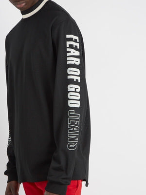 Fear of God 5th Collection 2017 Mesh Black Long Sleeve Jersey Oversized T-Shirt، الصورة 6