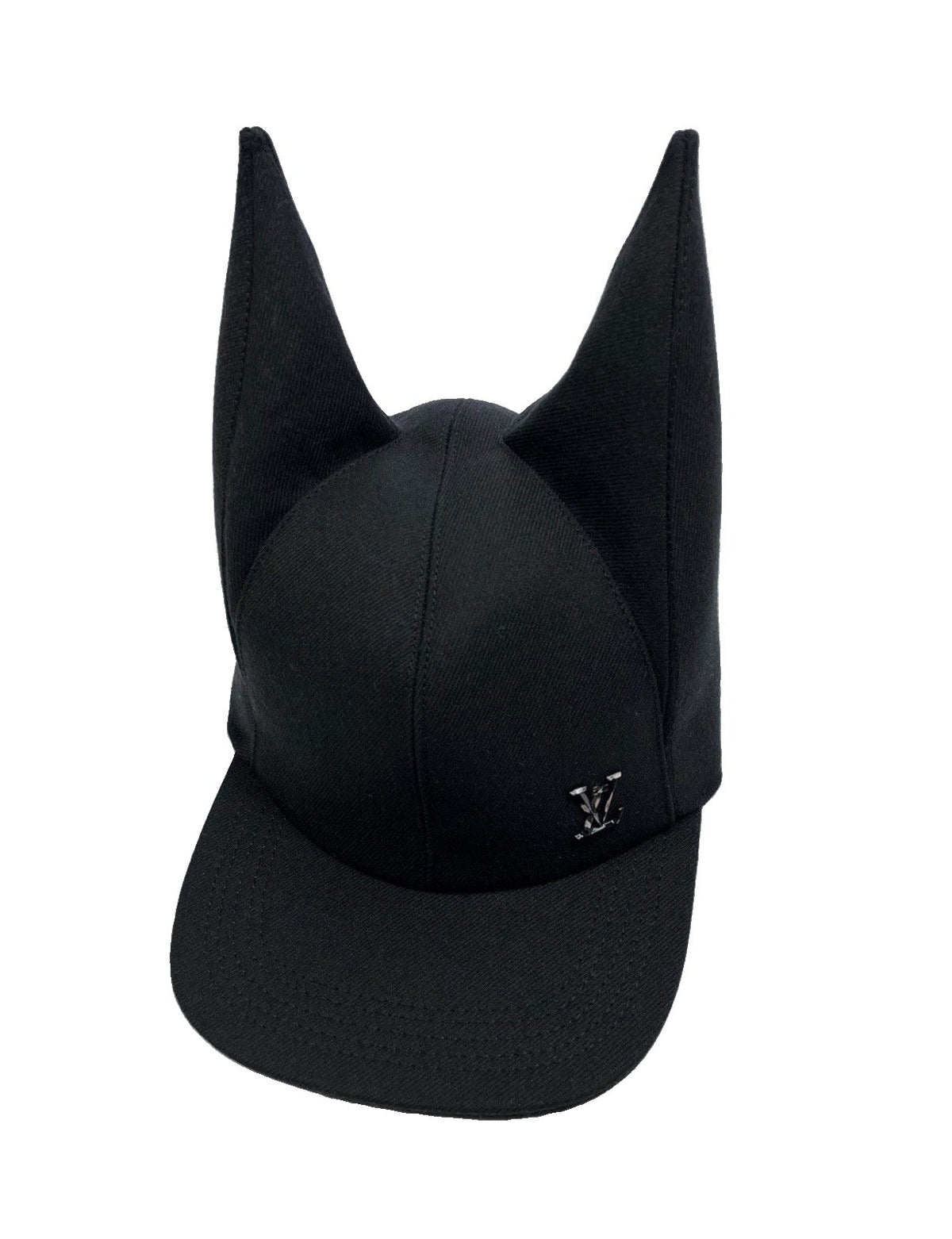 Louis Vuitton FW22 Virgil Abloh Pointed Ears "Batman" Cap Black Wool, photo 1