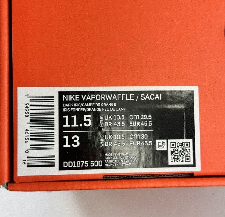 Nike Vaporwaffle Sacai Dark Iris Sneakers, photo 11