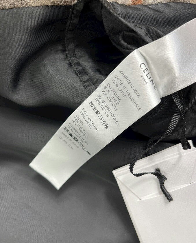 Celine x Hedi Slimate Logo Embroidered Checked Wool Jacket, photo 10
