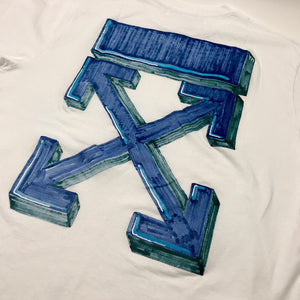 Off-White Marker S/S Over White-Blue Crewneck OS T-Shirt, photo 3