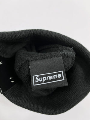 Supreme Bandana Box Logo Black Beanie Hat، الصورة 4