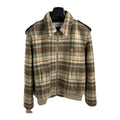 Celine x Hedi Slimate Logo Embroidered Checked Wool Jacket، الصورة 1