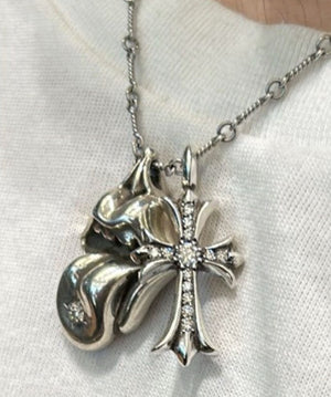 Chrome Hearts x The Rolling Stones Sterling Silver Factory Set Diamond Pendant، الصورة 9