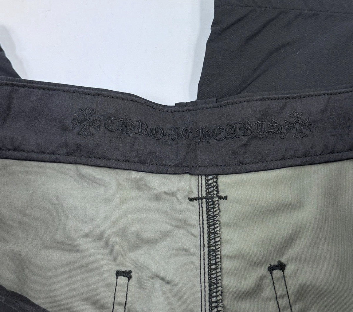 Chrome Hearts Leather Panel Cross Patch Nylon Shorts, photo 9