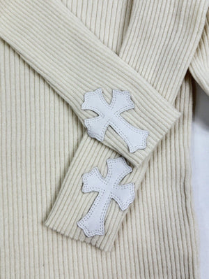 Chrome Hearts Cashmere Turtleneck with Cross Patch Sleeves، الصورة 5