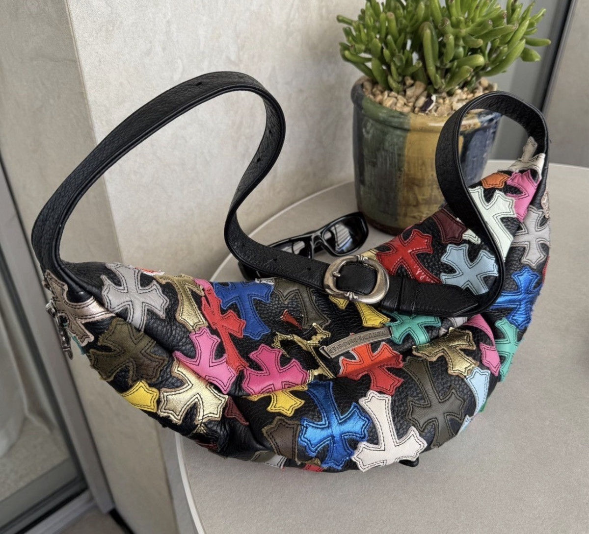Chrome Hearts Multicolour Cross Patch Snat Medium Waist Bag, photo 5