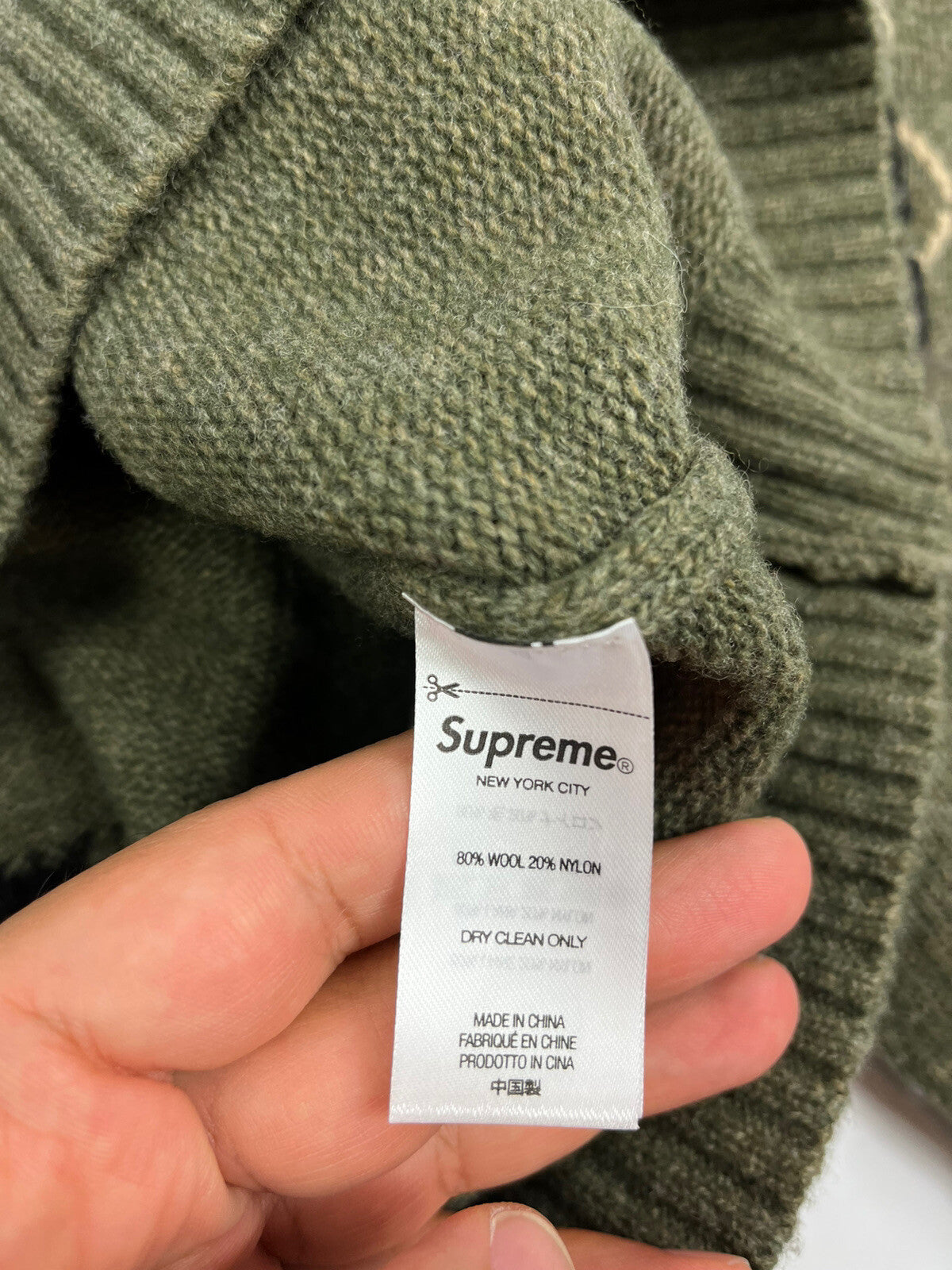 Supreme x Yohji Yamamoto Tekken Olive Sweater, photo 5