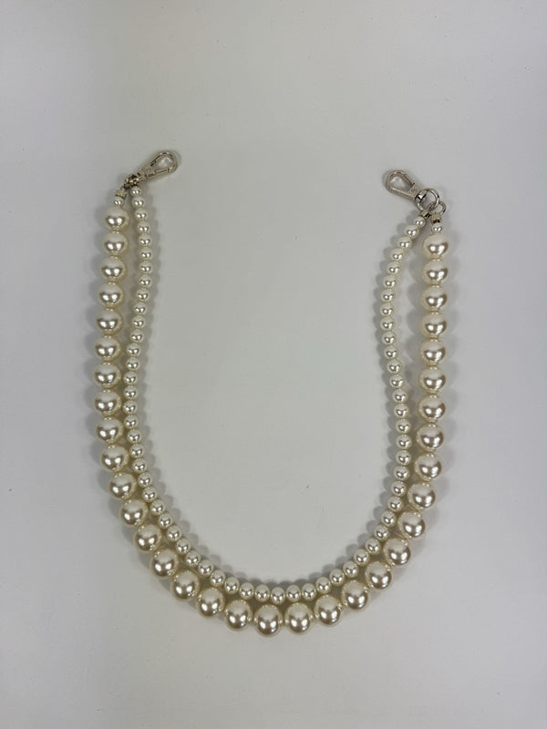Simone Rocha Silver Tone Faux Pearl Bag Charm Strap, photo 2