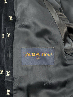 Louis Vuitton Velvet Logo Print Zip Up Jacket، الصورة 7