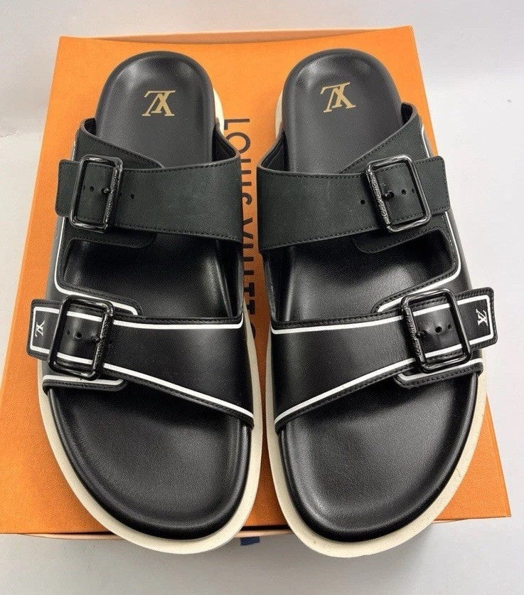 Louis Vuitton by Virgil Abloh Black Slip On Mules, photo 2