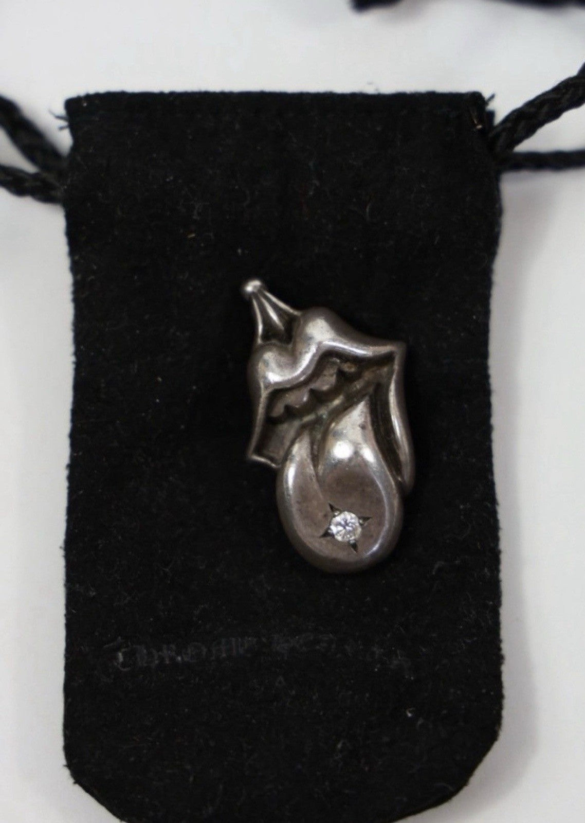Chrome Hearts x The Rolling Stones Sterling Silver Factory Set Diamond Pendant, photo 3