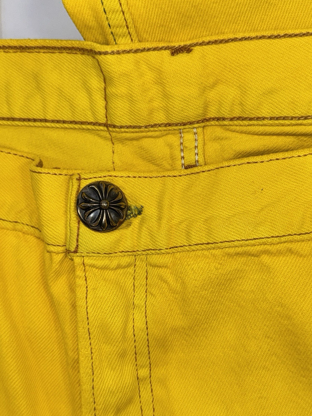 Chrome Hearts Yellow F&F Cross Patch Silver Studs Vintage Jeans, photo 10